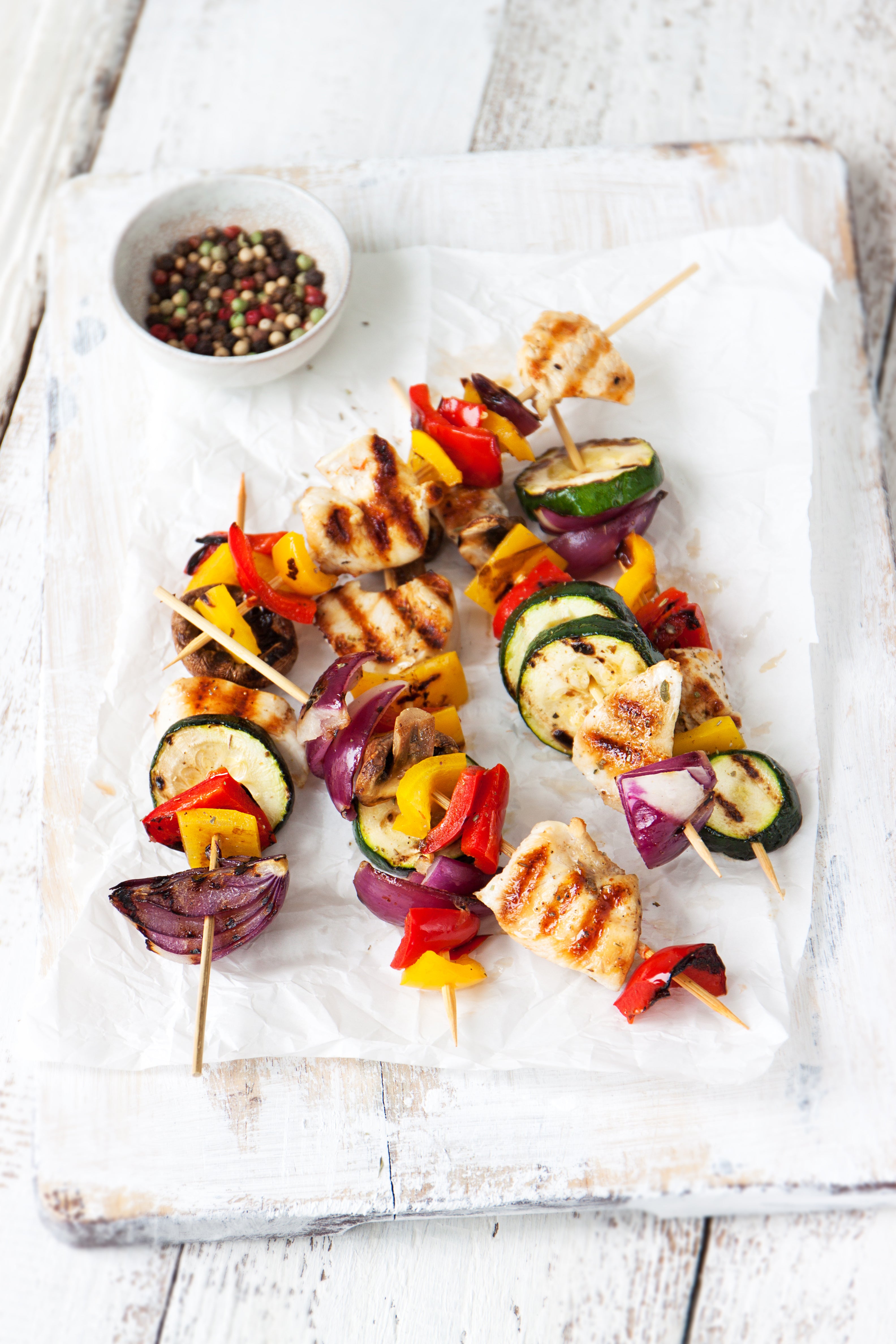 Healthy Grilled Chicken and Vegetable Skewers