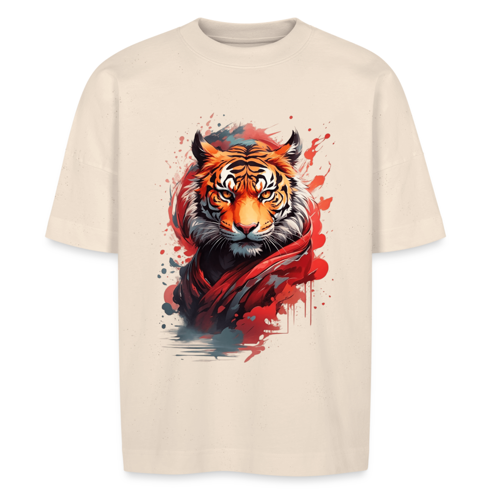 Oversize organic T-shirt | Tiger - natural raw